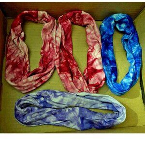 Hair Wrap Headbands, 4 Tie-dyed